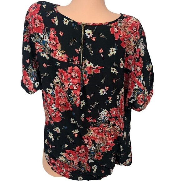 Maurices Multicolor Floral Print Short Sleeve Sleeve Boho Blouse Top Size XL - Picture 8 of 9